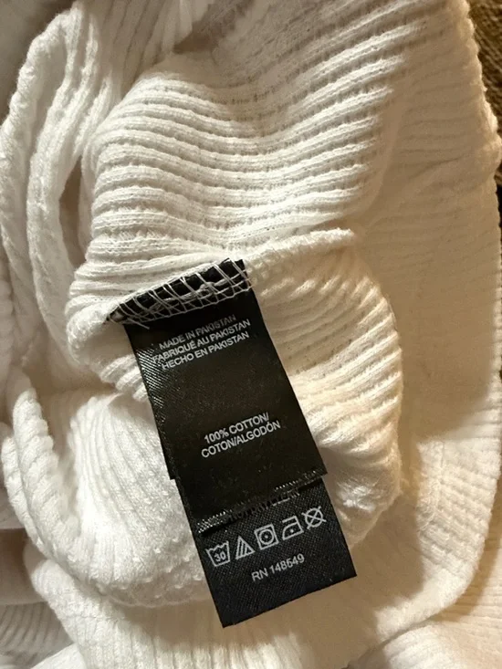 Kenneth Cole White 100% CottonWaffle Knit Hooded Henley - Picture 4 of 4